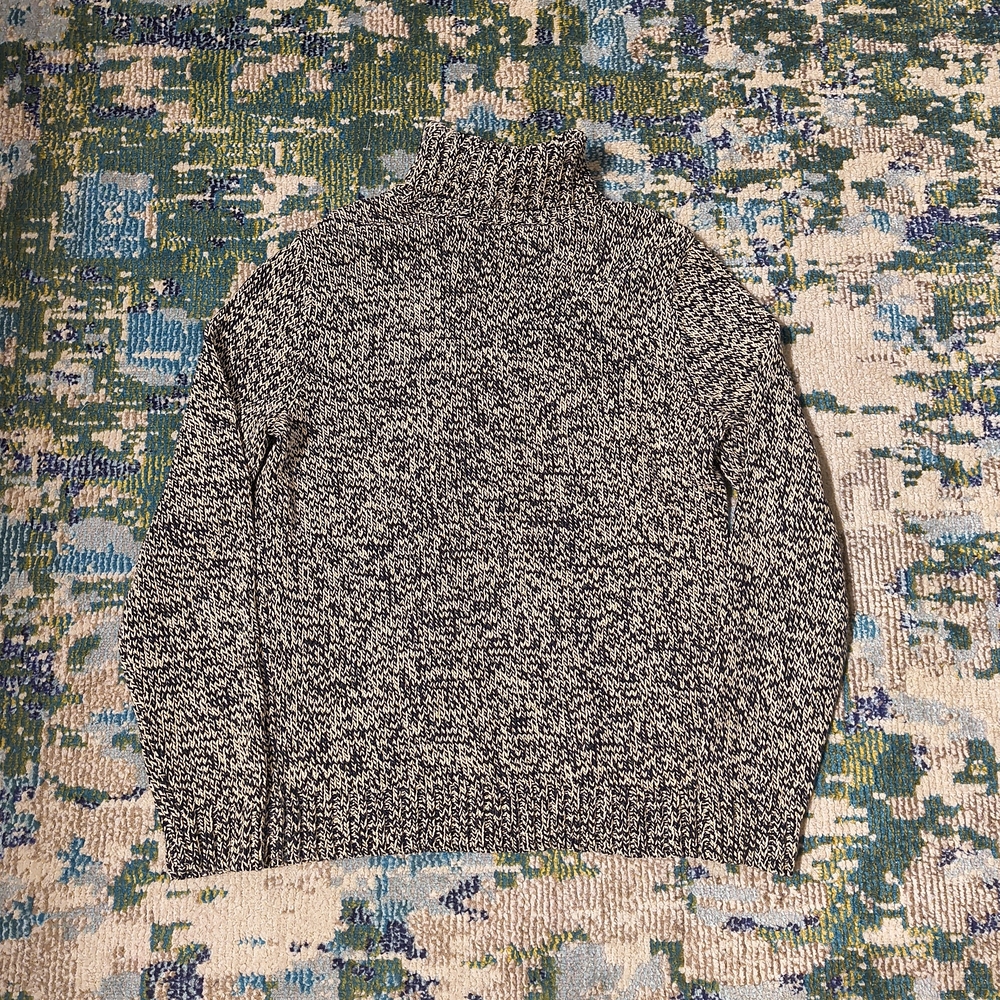 American Living Black and White Turtleneck Sweater with Flag Patch - Picture 2 of 3
